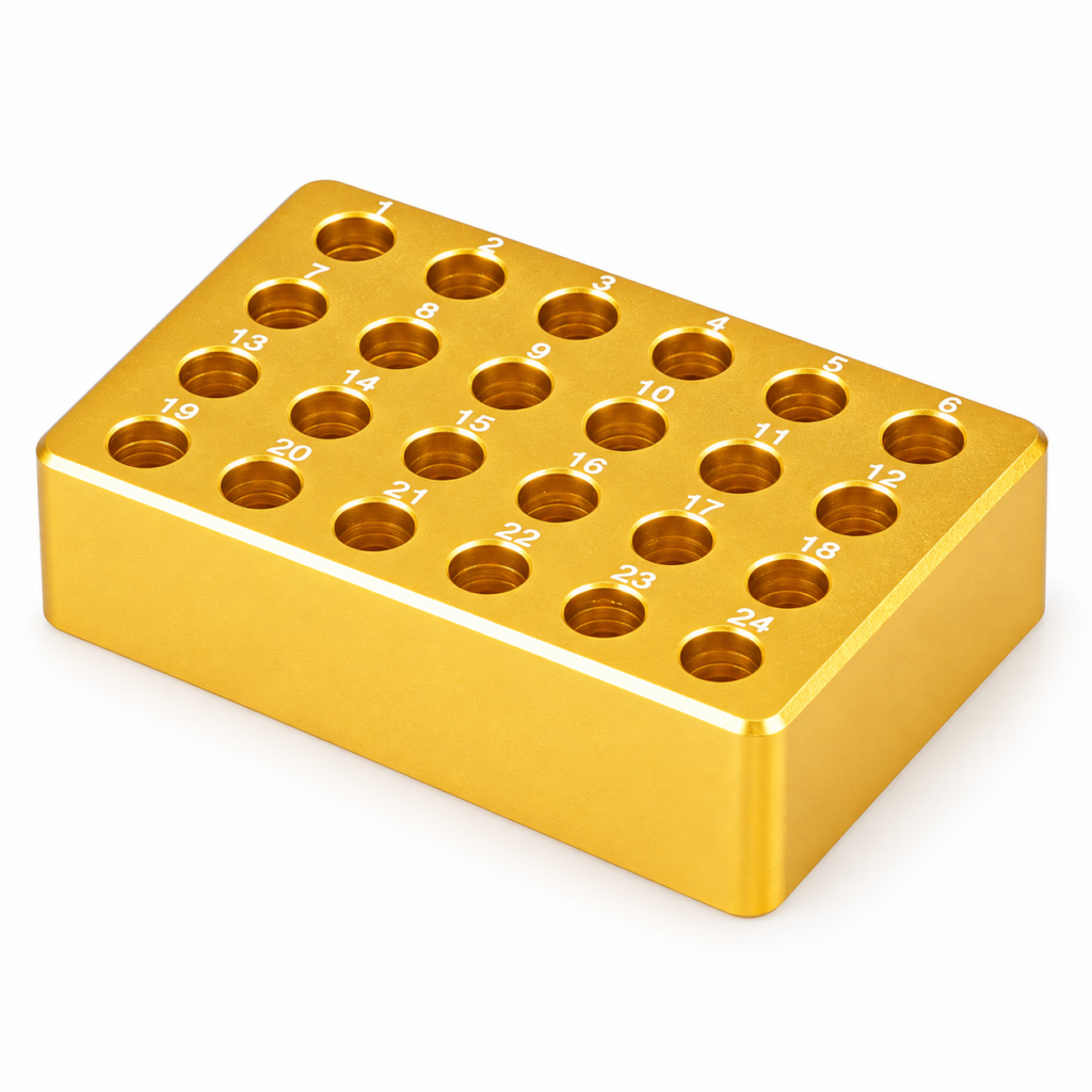aluminum cooling block 1 5 2ml 24 well gold