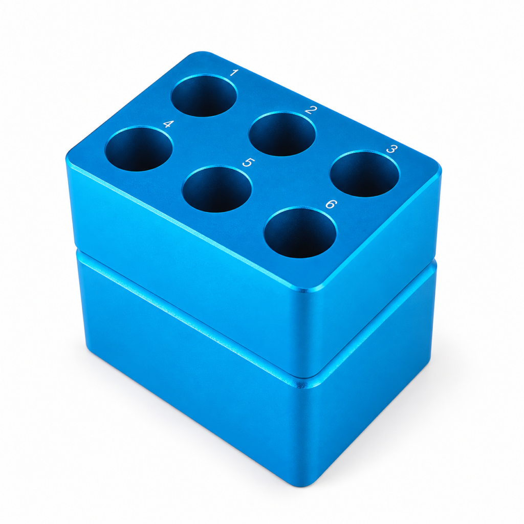 aluminum cooling block 10 15ml 6 well elevated blue