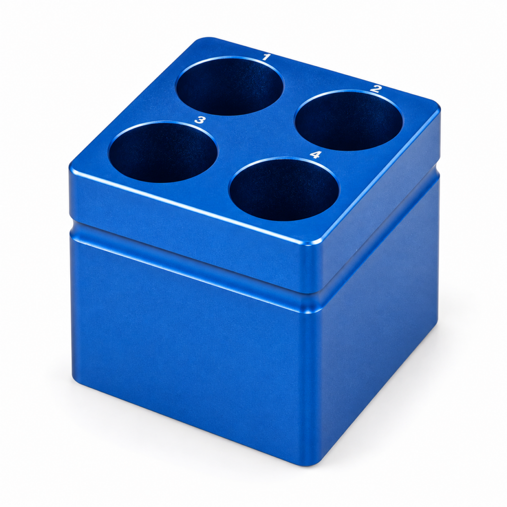 aluminum cooling block 50ml 4 well blue